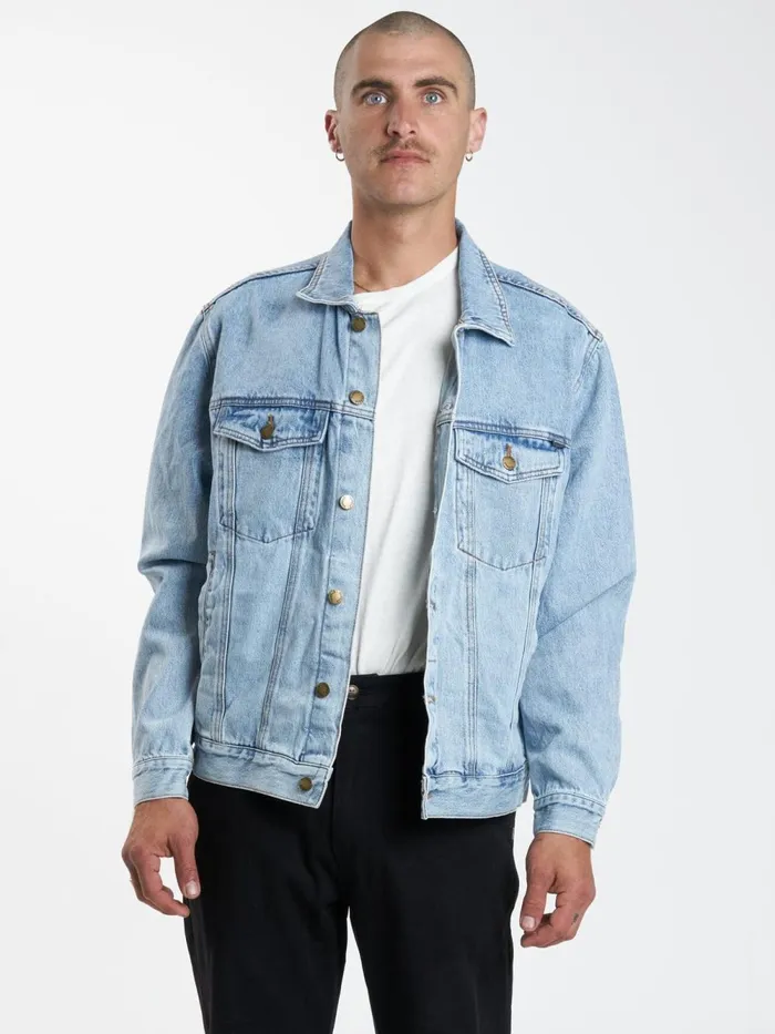 Mens Oversized Wanderer Denim Jacket Endless Blue Thrills Denim
