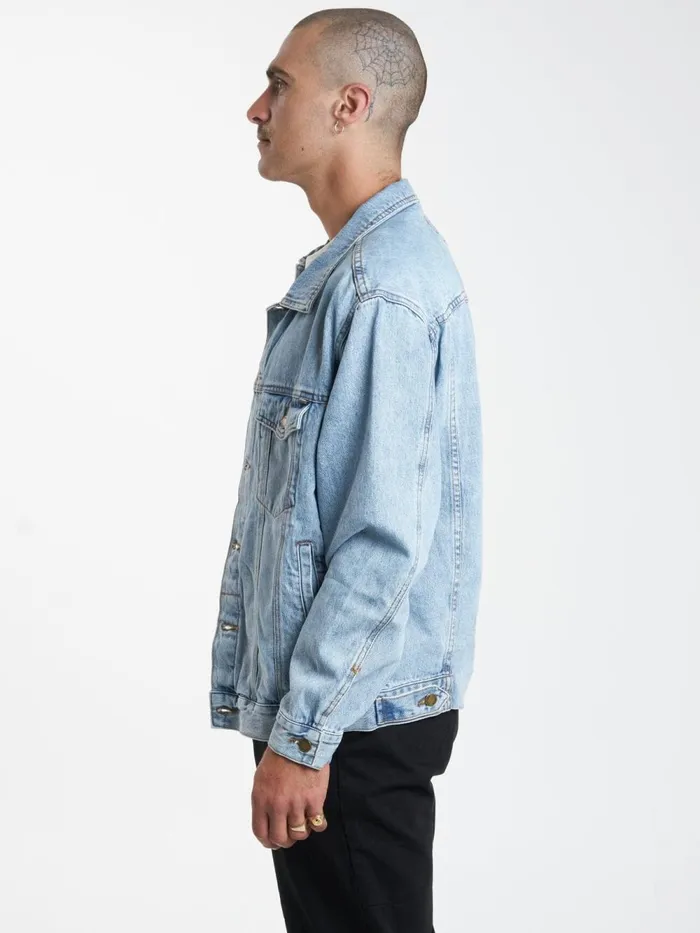 Mens Oversized Wanderer Denim Jacket Endless Blue Thrills Denim