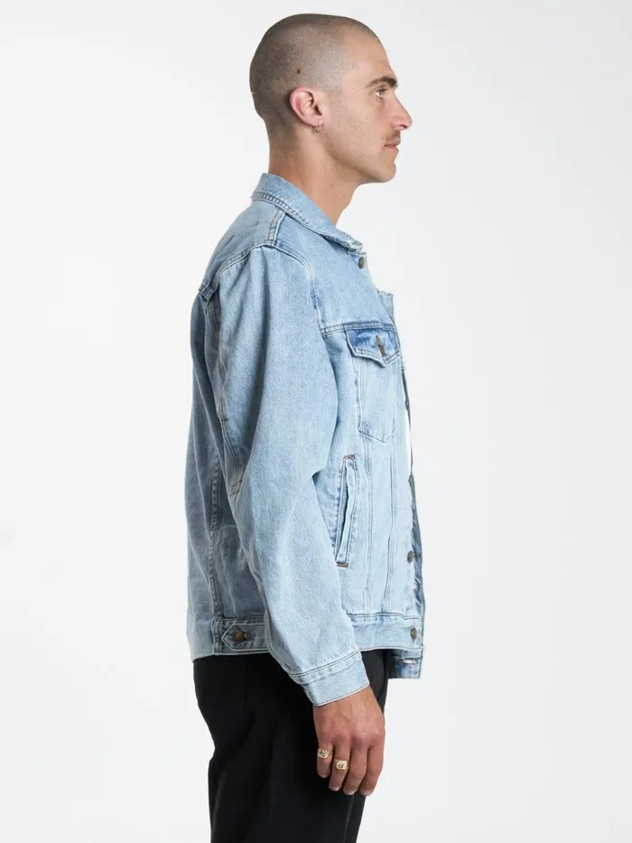 Mens Oversized Wanderer Denim Jacket Endless Blue Thrills Denim