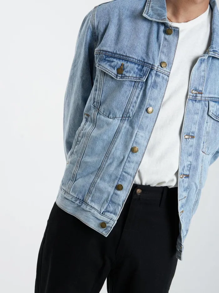 Mens Oversized Wanderer Denim Jacket Endless Blue Thrills Denim