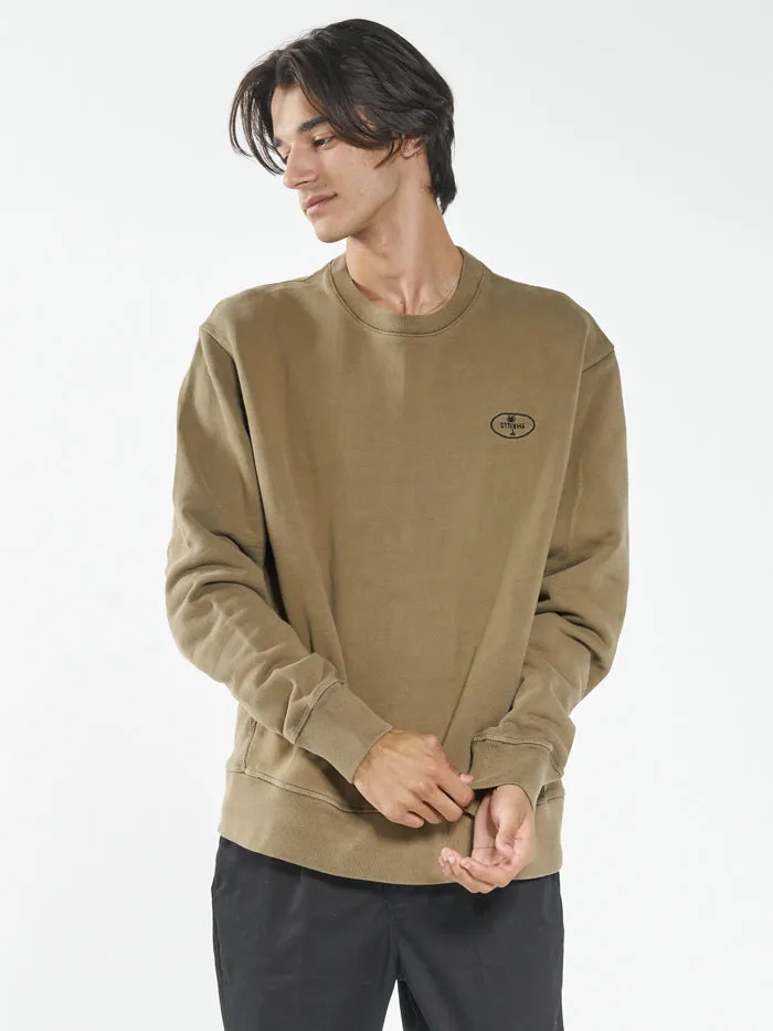 Mens Palm Oval Embro Oversize Crew Elmwood Thrills Sweaters and Fleece