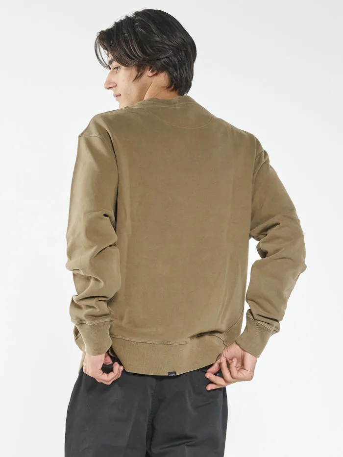 Mens Palm Oval Embro Oversize Crew Elmwood Thrills Sweaters and Fleece