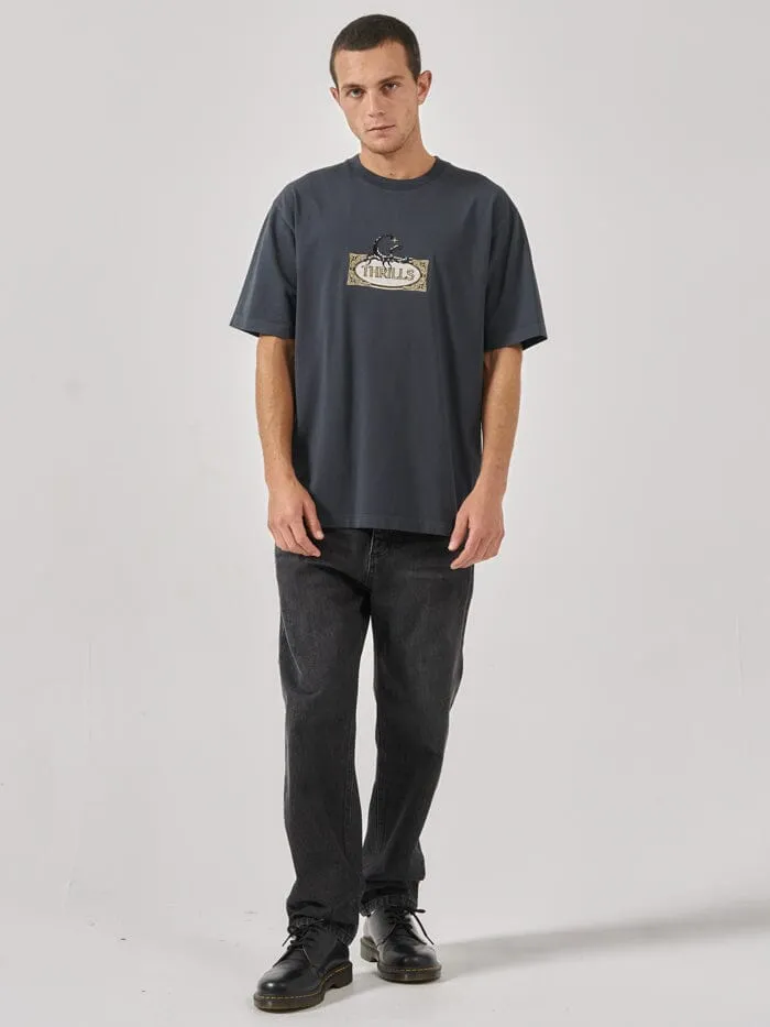 Mens Rise Above Oversize Fit Tee Ebony Thrills Tees and Tank Tops