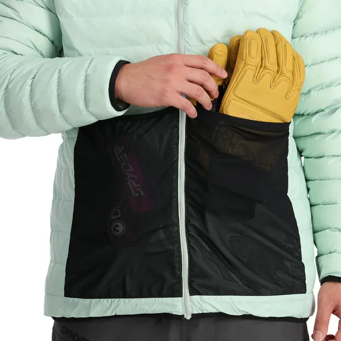 Mens Sanction Hooded Wintergreen Spyder Down