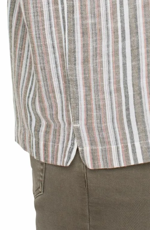 Mens Shirts Liverpool Los Angeles Button Up Short Sleeve Shirt Sage Multi