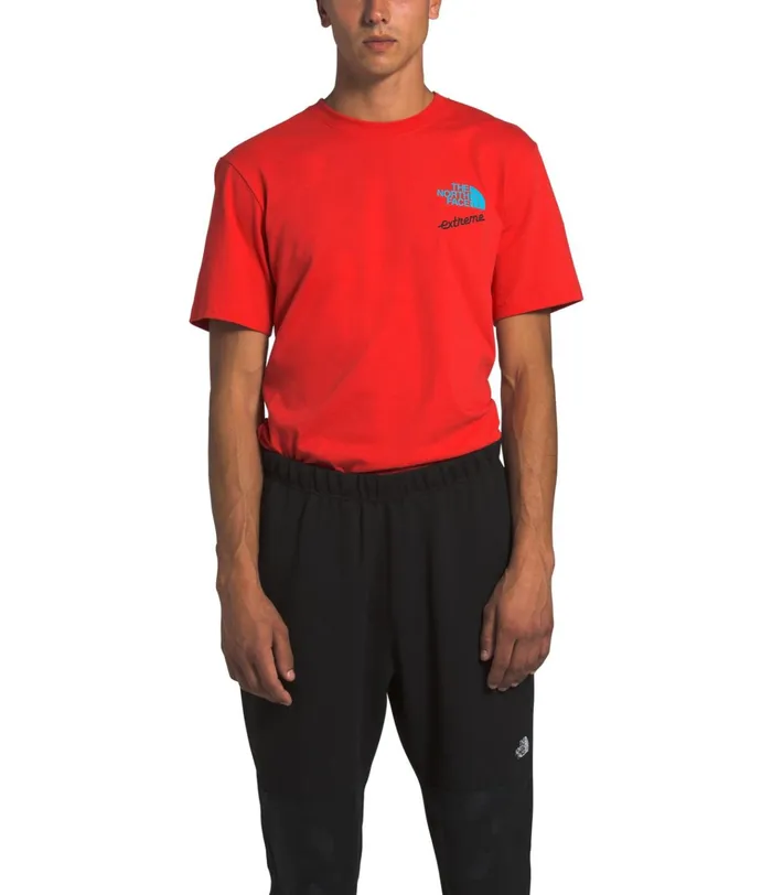 Mens Short Sleeve Extreme Tee Fiery Red The North Face TShirts