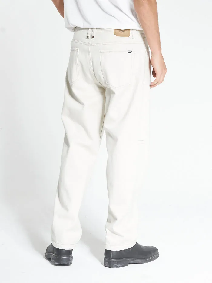 Mens Slacker Denim Jean Vintage Bone Thrills Denim