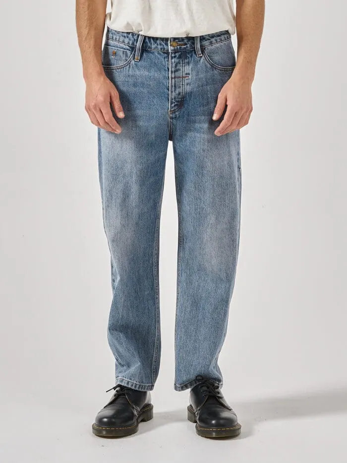 Mens Slacker Denim Jean Weathered Blue Thrills Denim