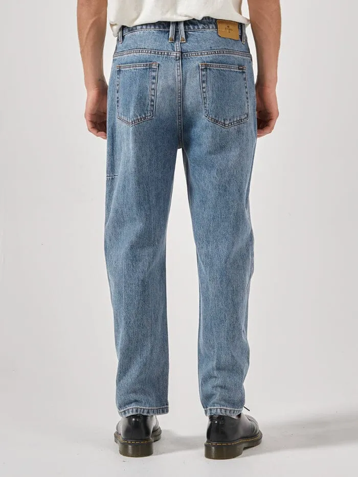 Mens Slacker Denim Jean Weathered Blue Thrills Denim