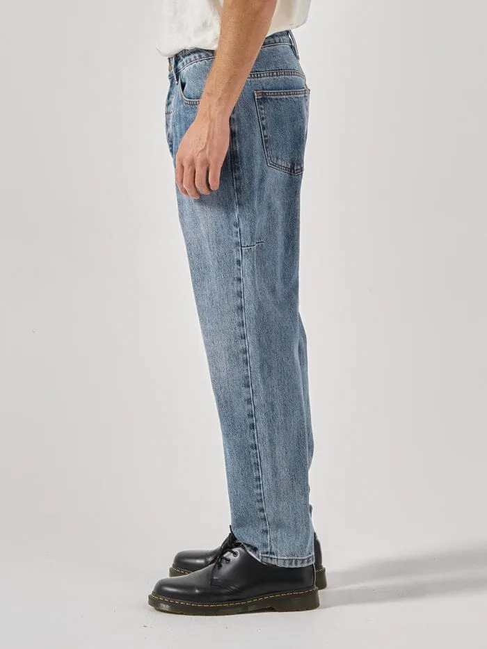 Mens Slacker Denim Jean Weathered Blue Thrills Denim