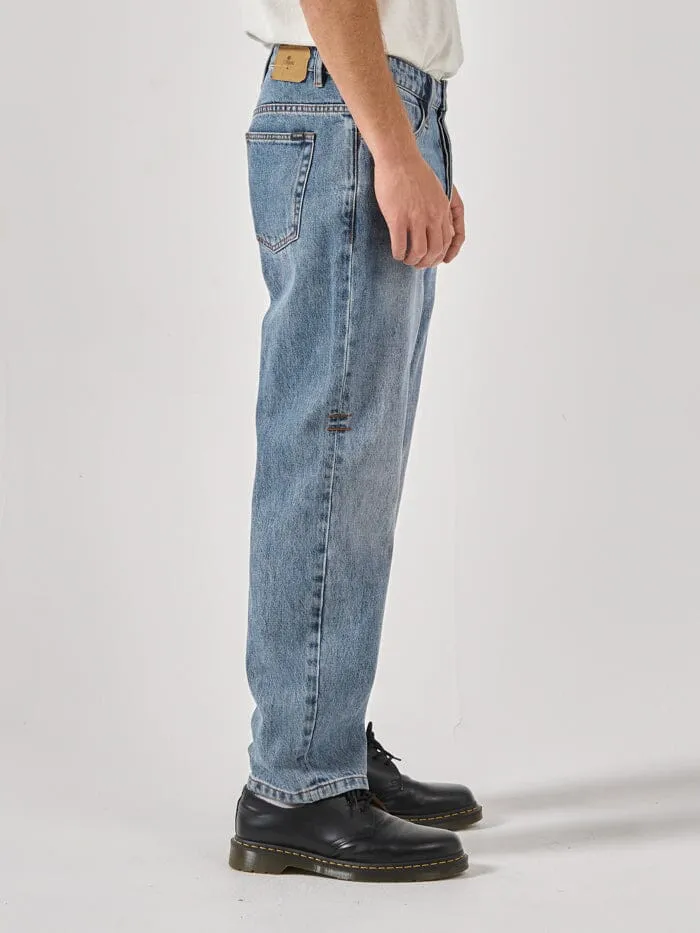 Mens Slacker Denim Jean Weathered Blue Thrills Denim