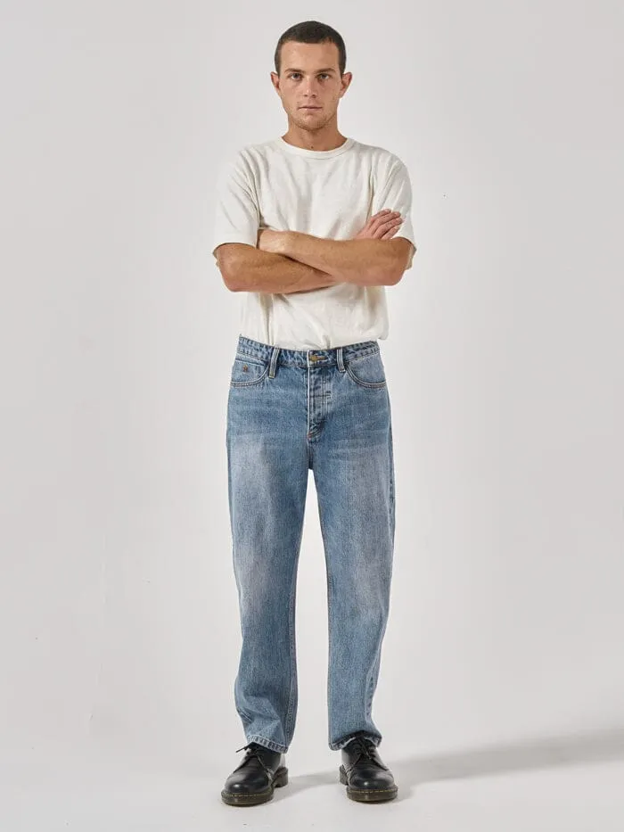 Mens Slacker Denim Jean Weathered Blue Thrills Denim