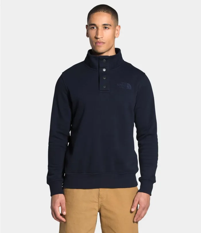 Mens Snap Fleece Pullover Aviator Navy The North Face Fleece