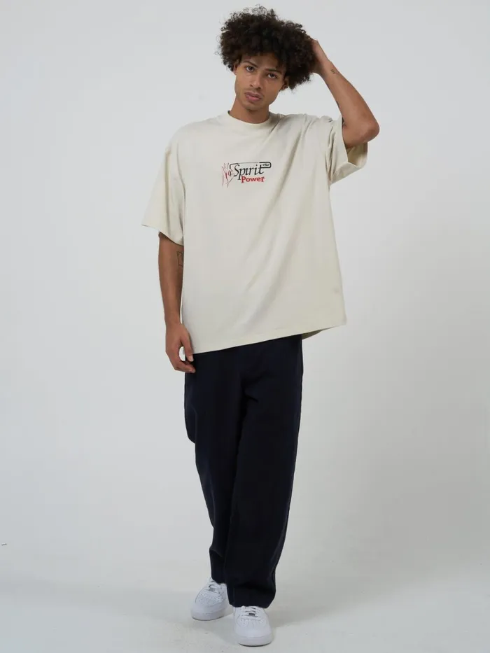 Mens Spirit Portal Box Fit Oversize Tee Heritage White Thrills Tees and Tank Tops