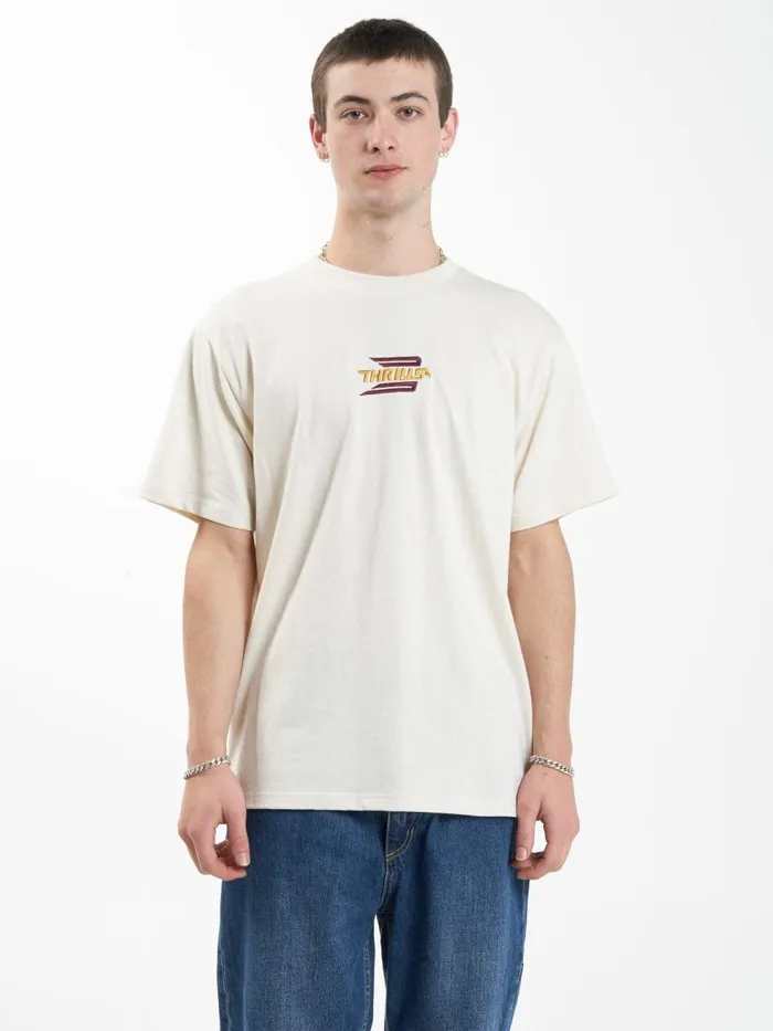 Mens Steadfast Merch Fit Tee Unbleached Thrills Tees and Tank Tops