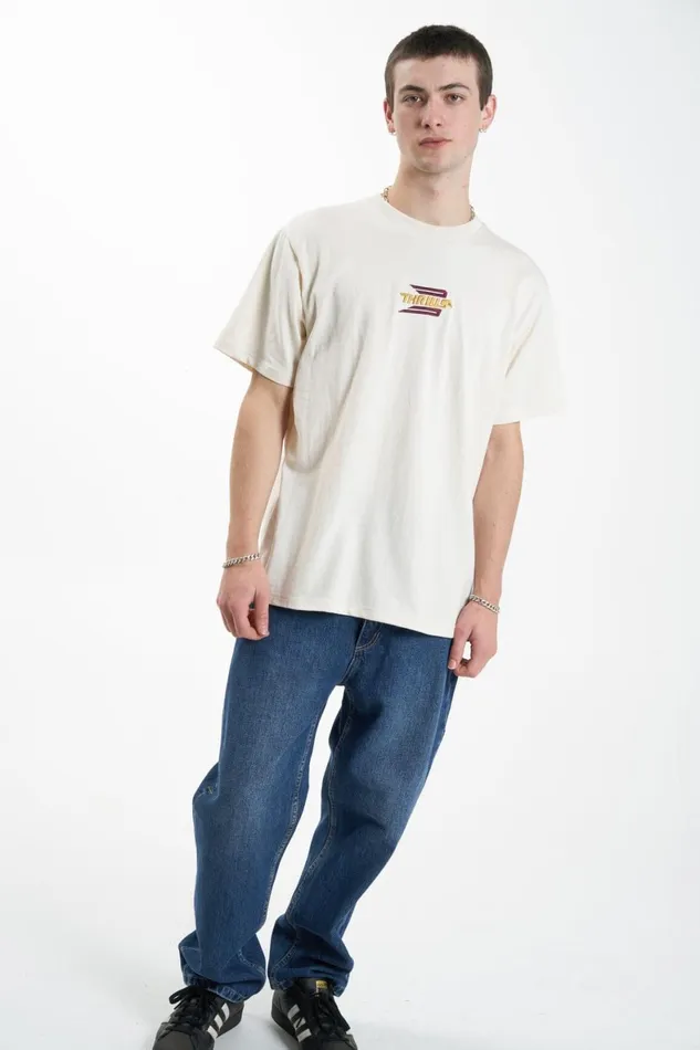 Mens Steadfast Merch Fit Tee Unbleached Thrills Tees and Tank Tops