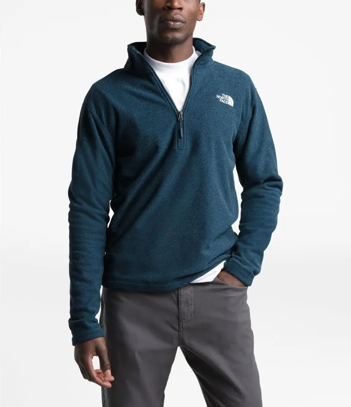 Mens Textured Cap Rock Zip Fleece Blue Wing Teal The North Face Fleece