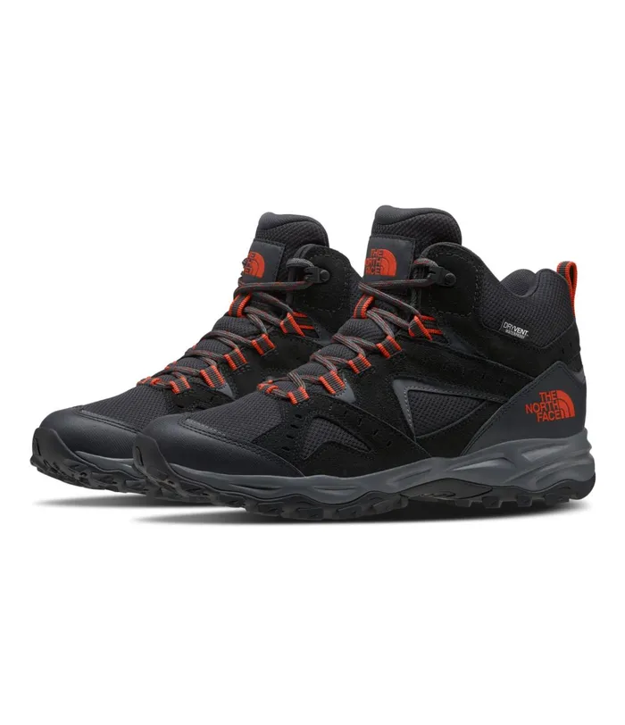 Mens Trail Edge Mid WP Asphalt Greypicante Red The North Face Sneakers