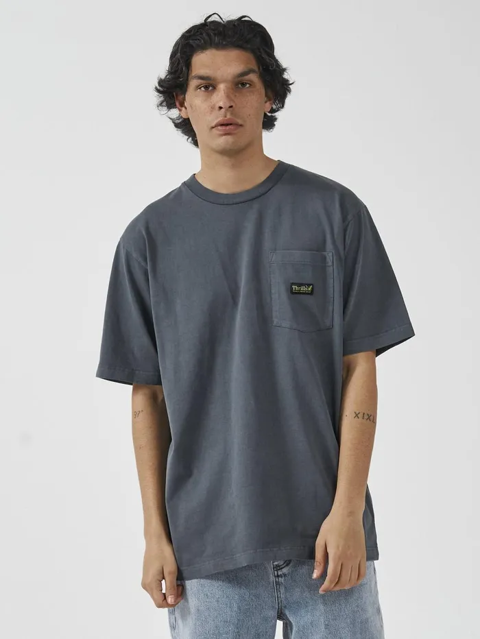 Mens Union Oversize Fit Pocket Tee Petrol Thrills Tees and Tank Tops