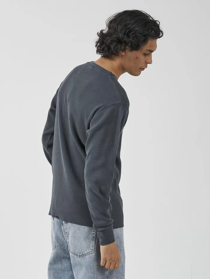 Mens Union Waffle Long Sleeve Petrol Thrills Tees and Tank Tops