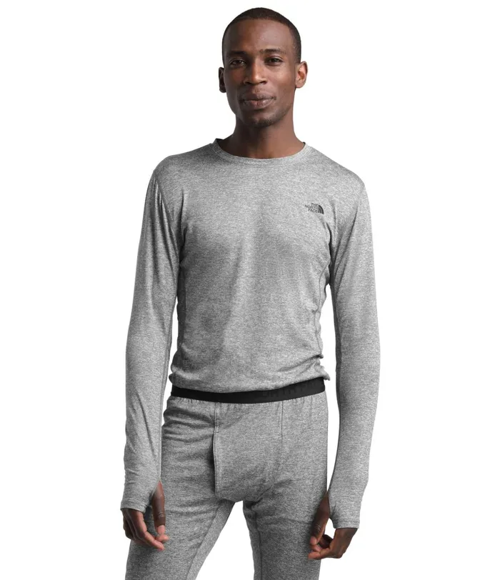 Mens Warm Poly Crew Tnf Medium Grey Heather The North Face Baselayers