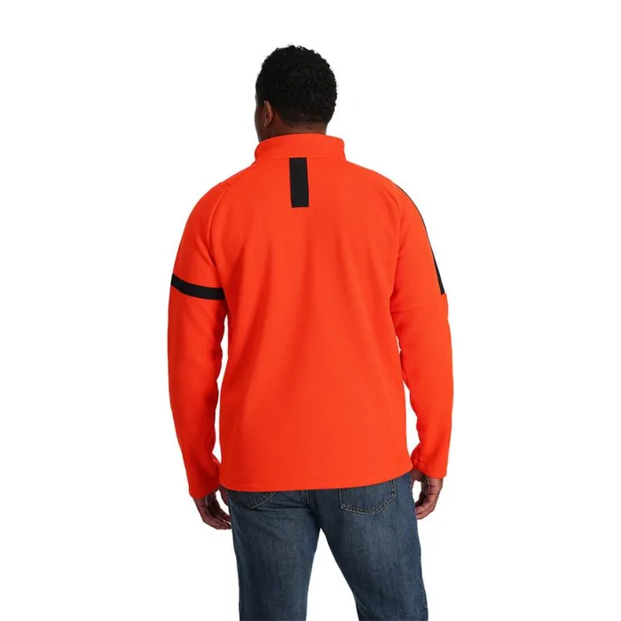 Mens Wengen Bandit Half Zip Twisted Orange Spyder Fleece