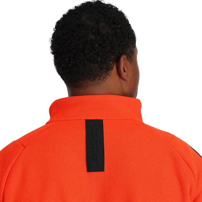 Mens Wengen Bandit Half Zip Twisted Orange Spyder Fleece