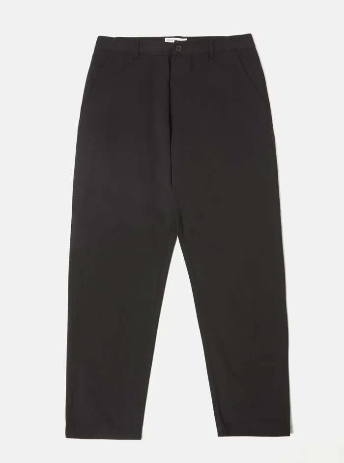 Military Chino In Black Winter Twill Men Universal Works Trousers