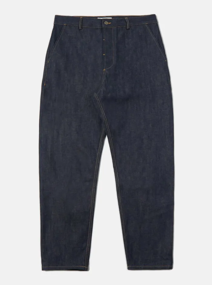 Military Chino In Indigo 13oz Selvedge Denim Men Universal Works Trousers