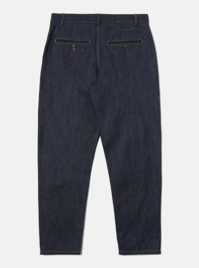 Military Chino In Indigo 13oz Selvedge Denim Men Universal Works Trousers