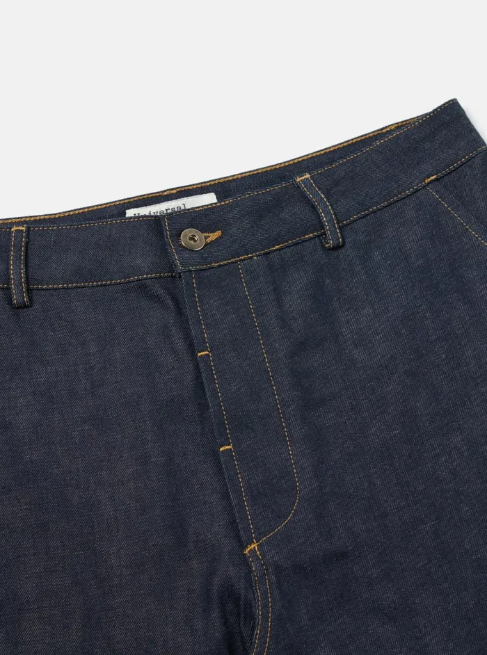 Military Chino In Indigo 13oz Selvedge Denim Men Universal Works Trousers