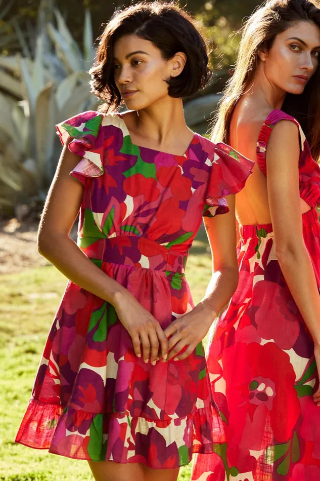 MISA Los Angeles BELINDA DRESS Flora Rosada Women Dresses