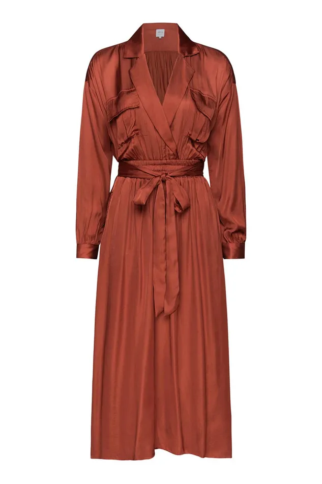 MISA Los Angeles BLAIR DRESS Burnt Orange Satin Women Dresses