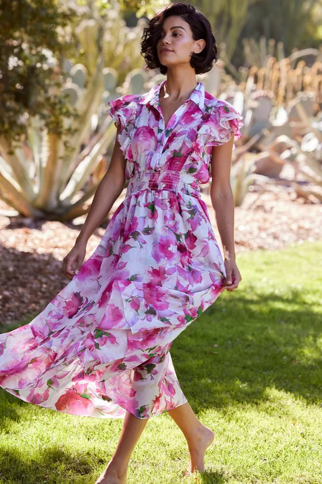 MISA Los Angeles FLORENCIA DRESS Garden Fuchsia Women Dresses