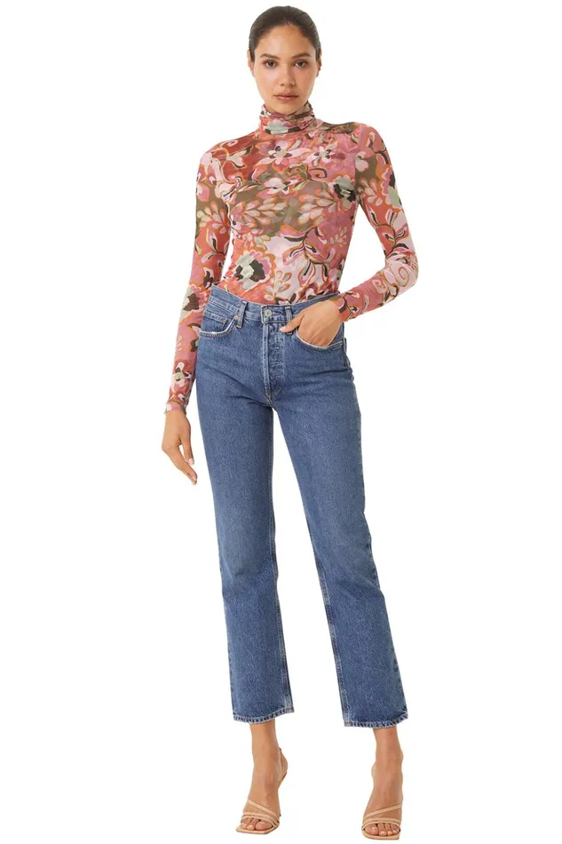 MISA Los Angeles NADJA TOP Resort Batik Mesh Women Tops