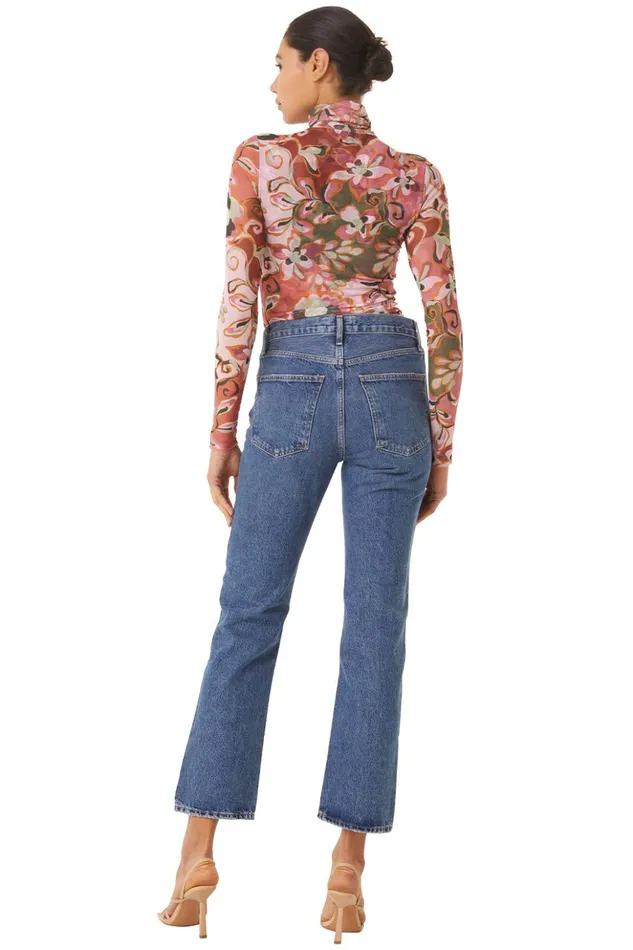 MISA Los Angeles NADJA TOP Resort Batik Mesh Women Tops