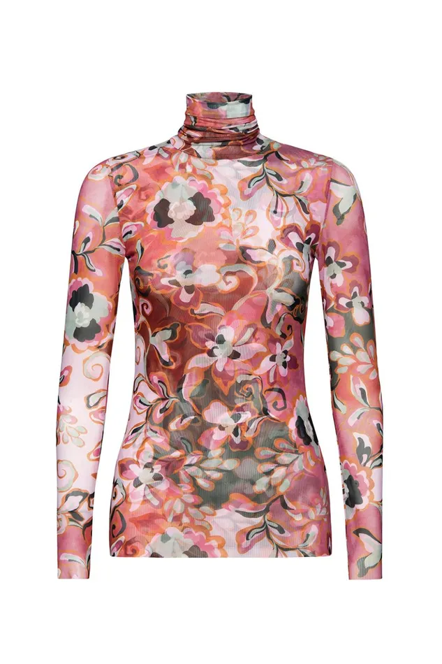 MISA Los Angeles NADJA TOP Resort Batik Mesh Women Tops