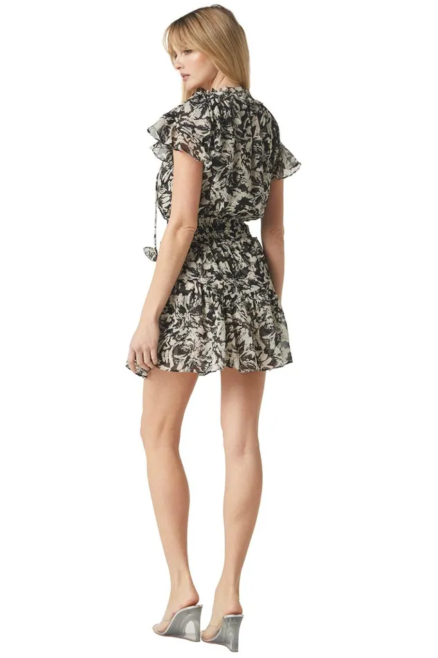 MISA Los Angeles NATALIA DRESS Tonal Abstract Women Dresses