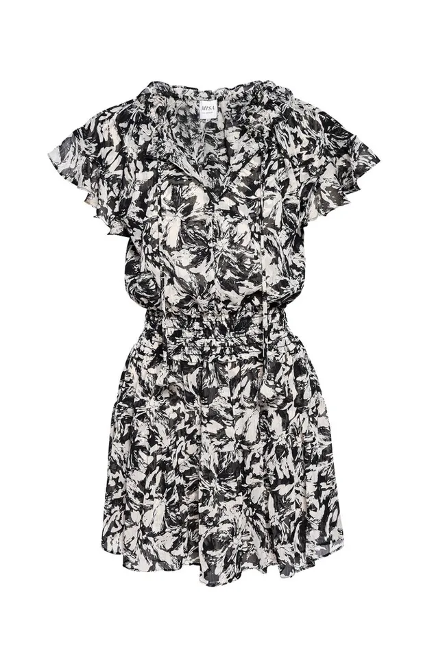 MISA Los Angeles NATALIA DRESS Tonal Abstract Women Dresses