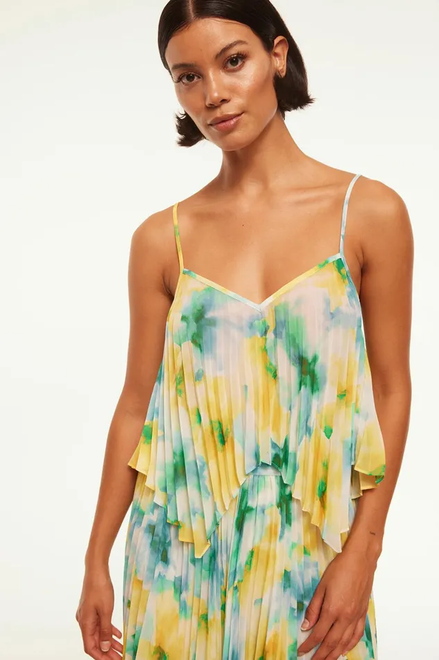 MISA Los Angeles NOEMI TOP Citron Watercolor Women Matching Sets