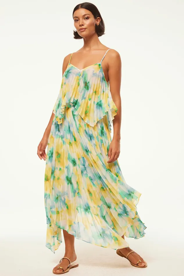 MISA Los Angeles NOEMI TOP Citron Watercolor Women Matching Sets