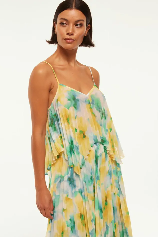 MISA Los Angeles NOEMI TOP Citron Watercolor Women Matching Sets