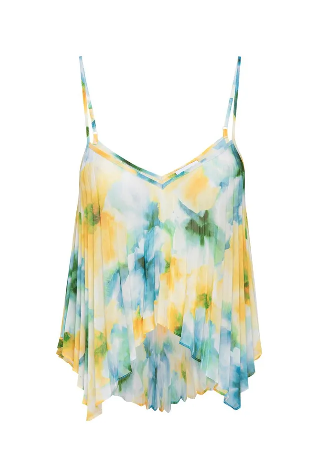 MISA Los Angeles NOEMI TOP Citron Watercolor Women Matching Sets