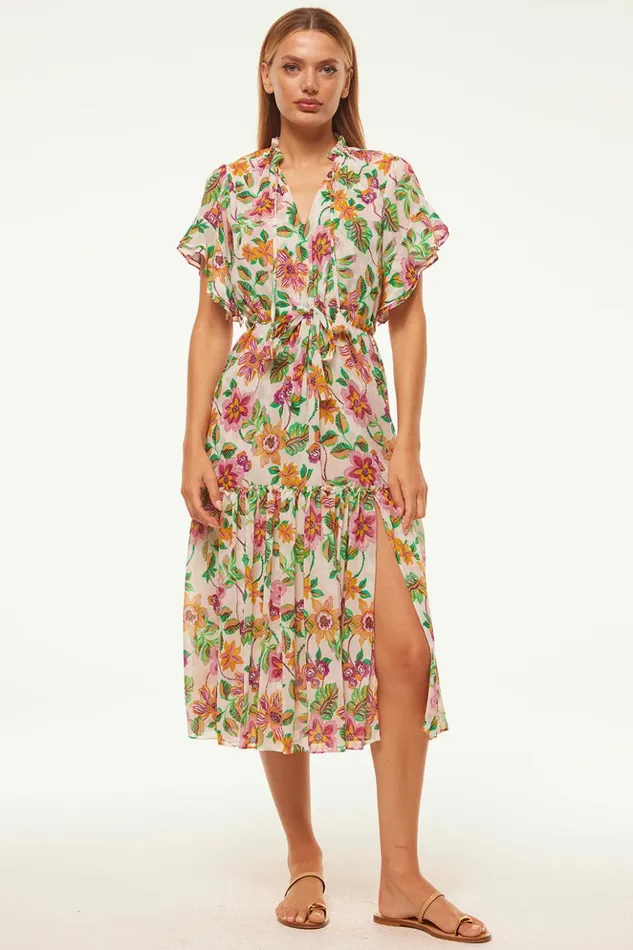 MISA Los Angeles RANJANA DRESS Flora Exotica Chiffon Women Dresses