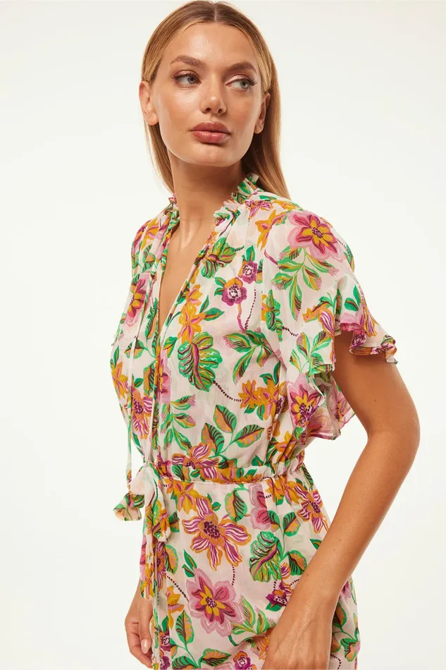 MISA Los Angeles RANJANA DRESS Flora Exotica Chiffon Women Dresses