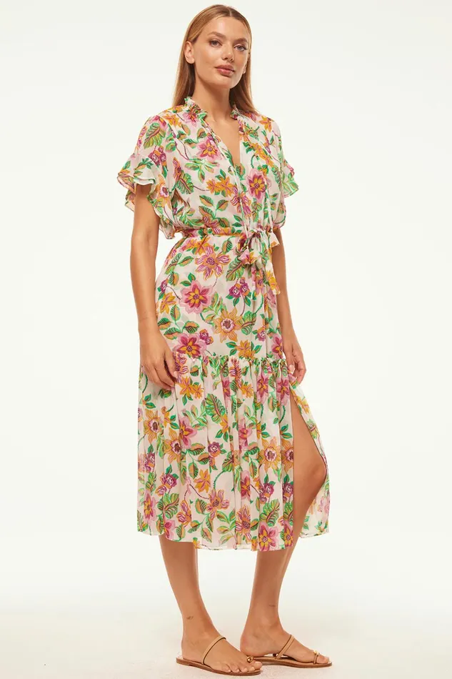 MISA Los Angeles RANJANA DRESS Flora Exotica Chiffon Women Dresses