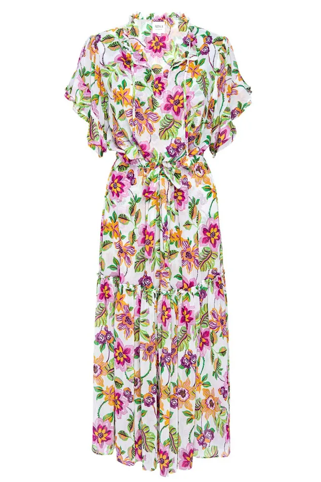 MISA Los Angeles RANJANA DRESS Flora Exotica Chiffon Women Dresses