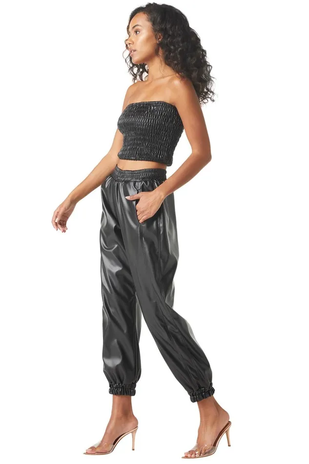 MISA Los Angeles ROKSANA BANDEAU Black Women Tops