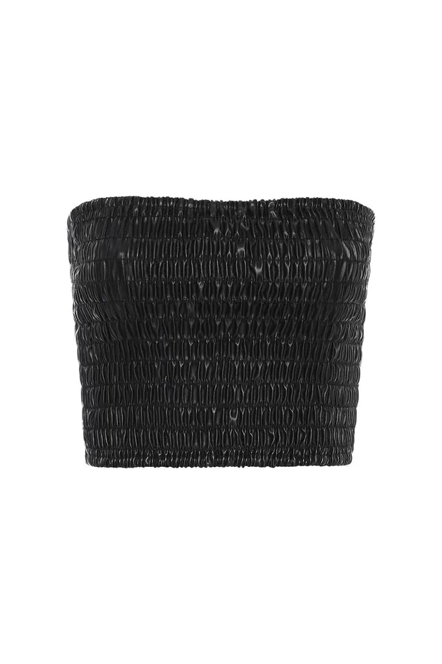 MISA Los Angeles ROKSANA BANDEAU Black Women Tops