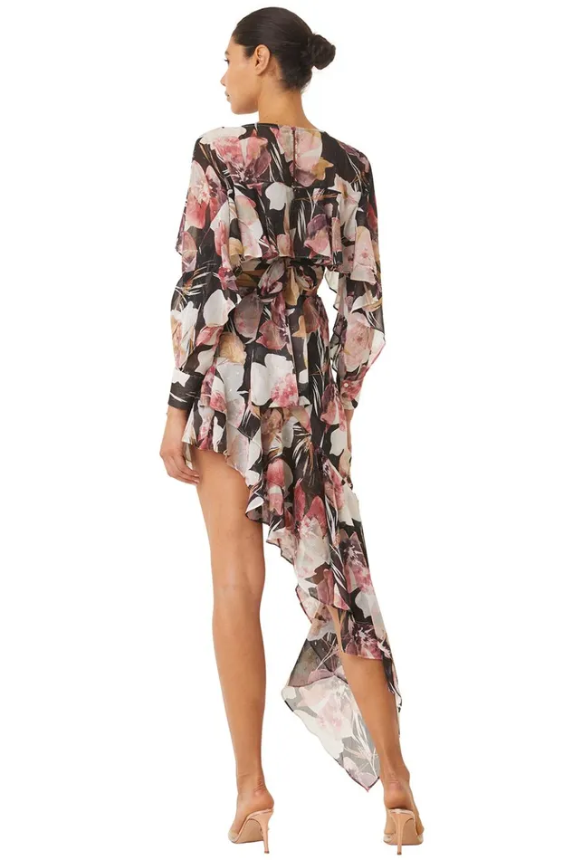 MISA Los Angeles SKY SKIRT Flora Tropical Black Women Skirts and Shorts